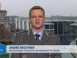 Im ARD-Interview betonte Oberstleutnant André Wüstner, dass es nun auf eine ehrliche Evaluation des Afghanistan-Einsatzes ankommt. Fot: Screenshot ARD-Mittagsmagazin