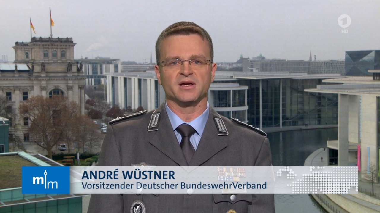 Im ARD-Interview betonte Oberstleutnant André Wüstner, dass es nun auf eine ehrliche Evaluation des Afghanistan-Einsatzes ankommt. Fot: Screenshot ARD-Mittagsmagazin