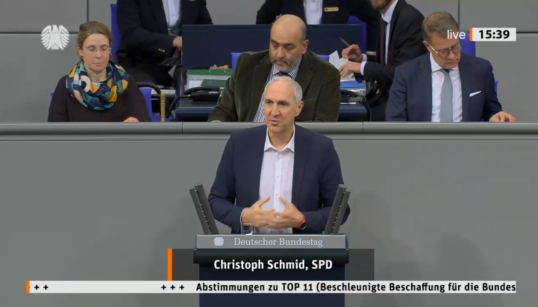 „Es ist notwendig, unsere Bundeswehr schnellstmöglich und bestmöglich auszustatten“, sagte SPD-Verteidigungspolitiker Christoph Schmid. Foto: Screenshot