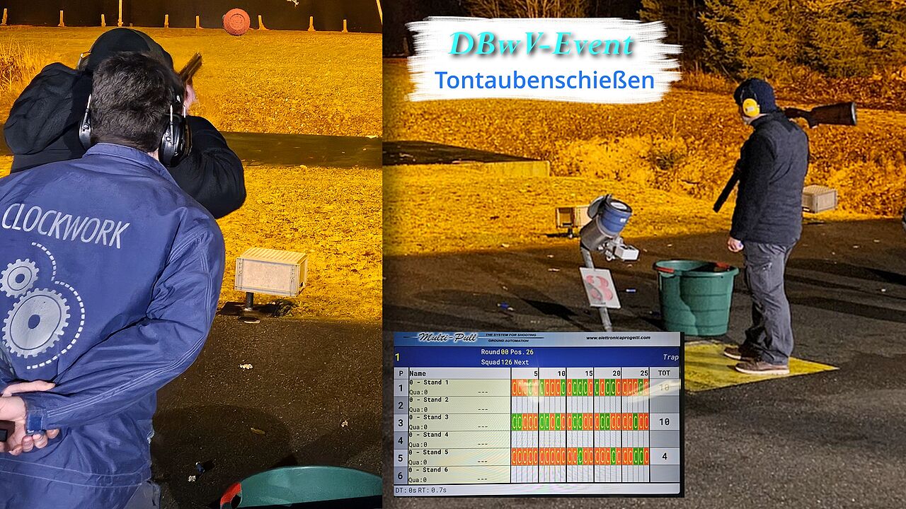 Beim actiongeladenen Jahresausklang stellten 16 Teilnehmer des Landeskommandos Baden-Württemberg beim Tontaubenschießen ihre Treffsicherheit, Reaktionsvermögen und Konzentration unter Beweis. Fotocollage: TruKa LKdo BW/IK