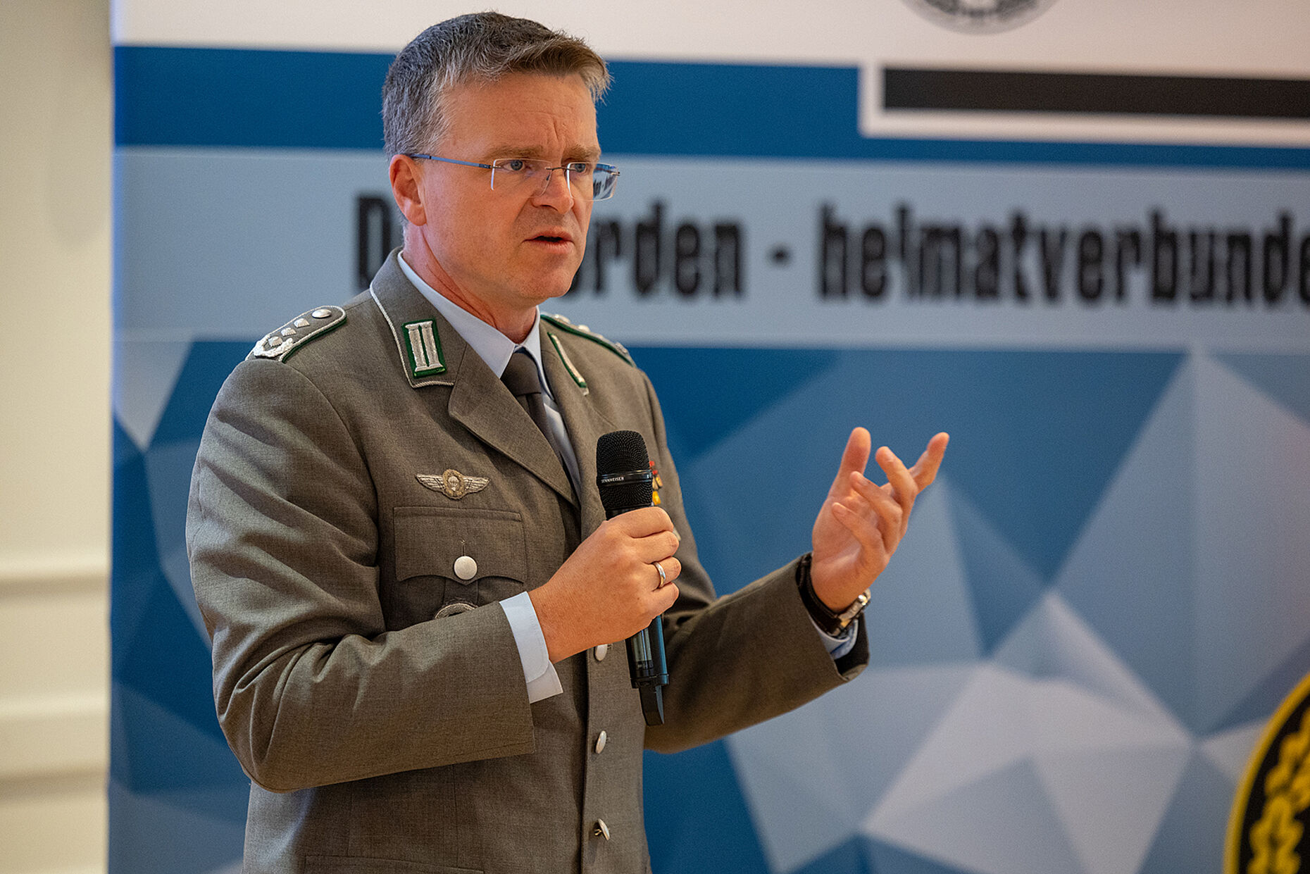 Der Bundesvorsitzende, Oberst André Wüstner. Foto: DBwV/Yann Bombeke