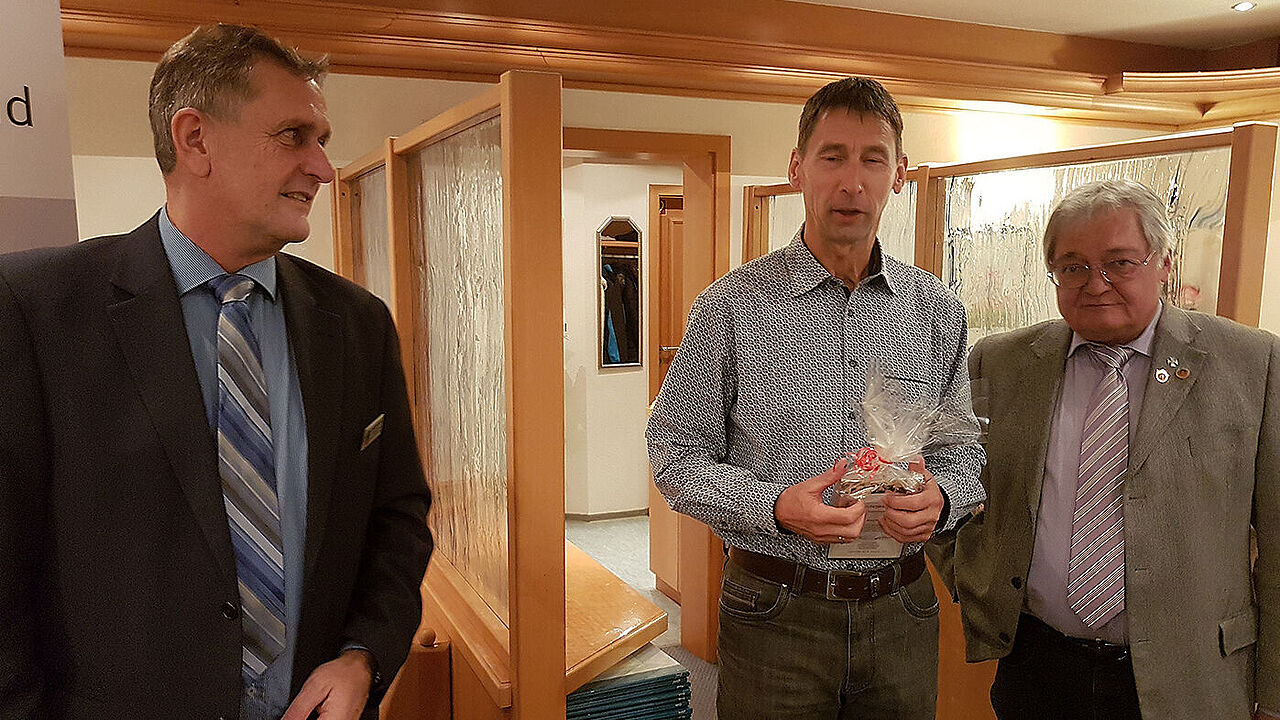 Oberstabsfeldwebel a.D. Bernhard Hauber, Stabsfeldwebel a.D. Bernd Hahn und Stabsfeldwebel a.D. Roland Richter. Foto: DBwV/ Dieter Nörz