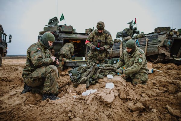 Deutsche Soldaten trainieren bei der Übung Ramming Bull auf einem Übungsplatz in Litauen während der Enhanced Forward Presence Battlegroup. Foto: Bundeswehr/Jana Neumann