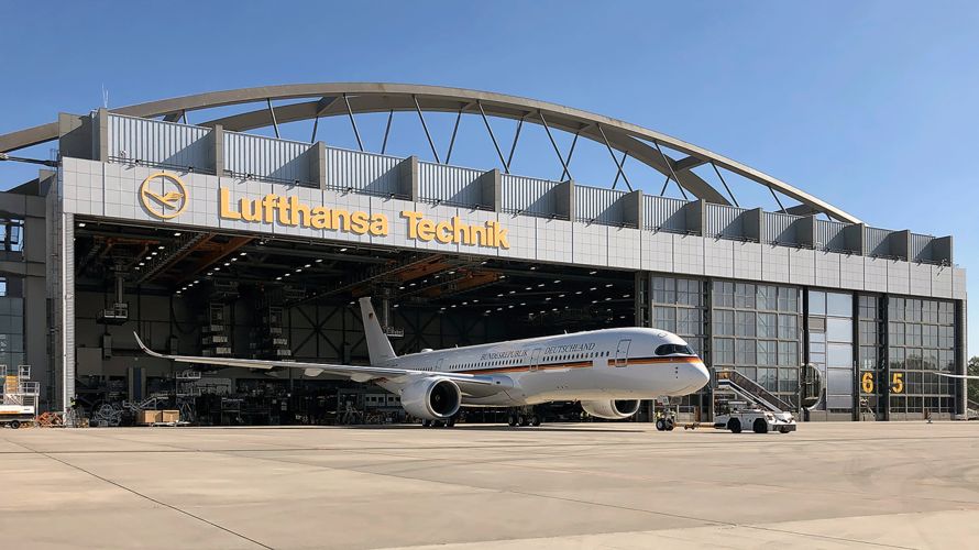 Das neue Flaggschiff der Flugbereitschaft BMVg: Der Airbus A350. Foto: Kai Hager/Lufthansa Technik AG