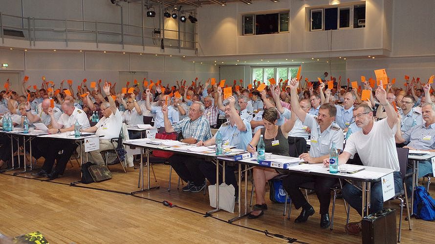 Plenum bei der Landesversammlung Süddeutschland 2017: Auch 2019 wartet auf die Delegierten ein umfangreiches Programm. Foto: DBwV/Henning