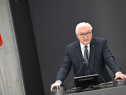 In seiner Antrittsrede unmittelbar nach seiner Wiederwahl als Bundespräsident zeigte sich Frank-Walter Steinmeier als kämpferischer Demokrat. Foto: picture alliance/dpa | Bernd Von Jutrczenka