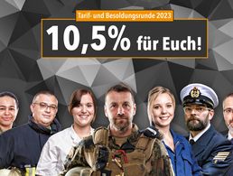 Der Deutsche BundeswehrVerband unterstützt die Forderungen der Gewerkschaften. Grafik: DBwV/Sascha Eutebach