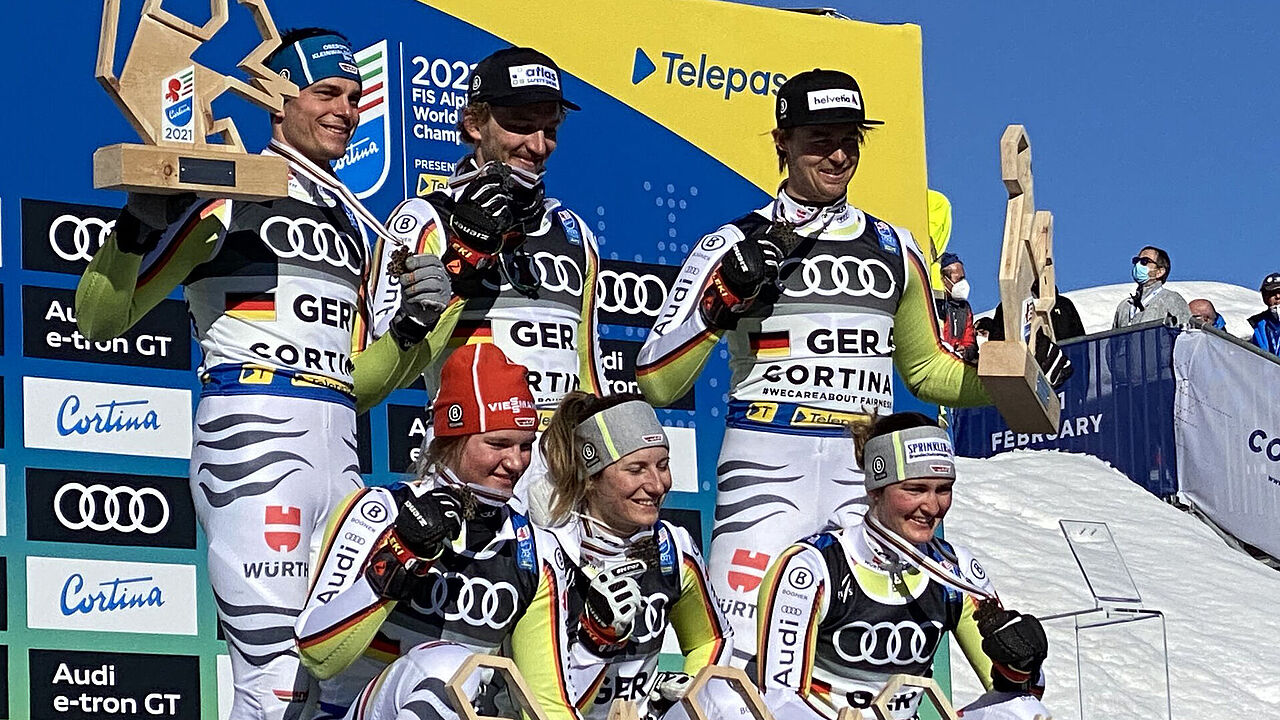 Dreimal Silber, einmal Bronze: eine grandiose Bilanz für die Sportsoldatinnen und -soldaten bei der Ski-WM in Cortina d'Ampezzo. Foto: Twitter/Streitkräftebasis