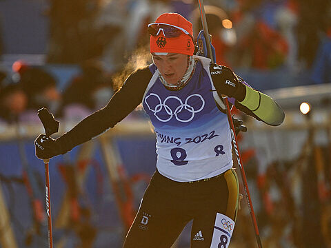 Stark in der Loipe, treffsicher am Schießstand: Nadine Hermann sicherte sich beim Biathlon die Goldmedaille. Foto: Bundeswehr/Twitter