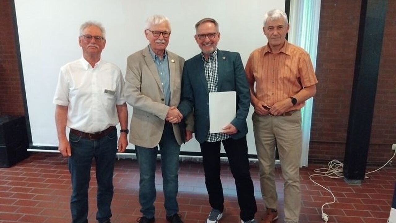 Andreas Priesemann (von links), Rolf Bode, Dr. Helfried Bieber und Ortwin Timm. Foto: DBwV