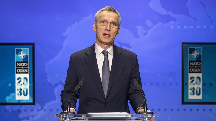 Nato-Generalsekretär Jens Stoltenberg fasste bei einer Presseerklärung im Vorfeld des Außenministertreffens die aktulellen Herausforderungen zusammen. Foto: Nato