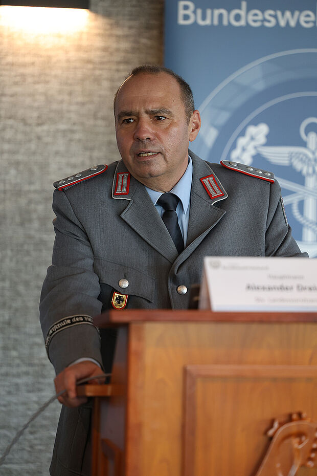 Der Landesvorsitzende, Hauptmann Ralf Baasch. Foto: DBwV/Yann Bombeke