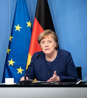 Bundeskanzlerin Angela Merkel äußert sich in ihrem Pressestatement ausführlich zum EU-Impfpass. Foto: Twitter, Regierungssprecher Steffen Seibert