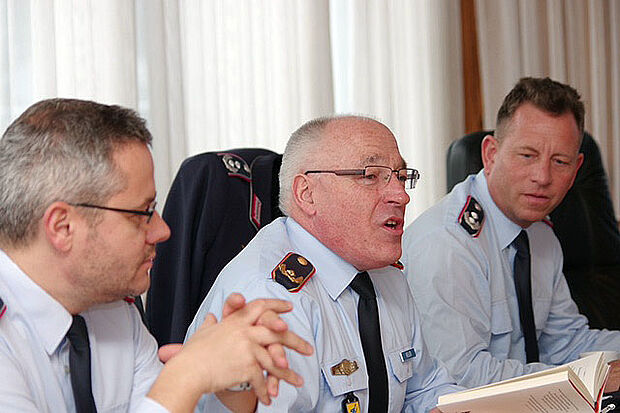 Oberstleutnant i.G. Detlef Buch, Brigadegeneral Rainer Keller und Oberstleutnant i.G. Michael Stolzke (v.l.). Foto: F. Henning