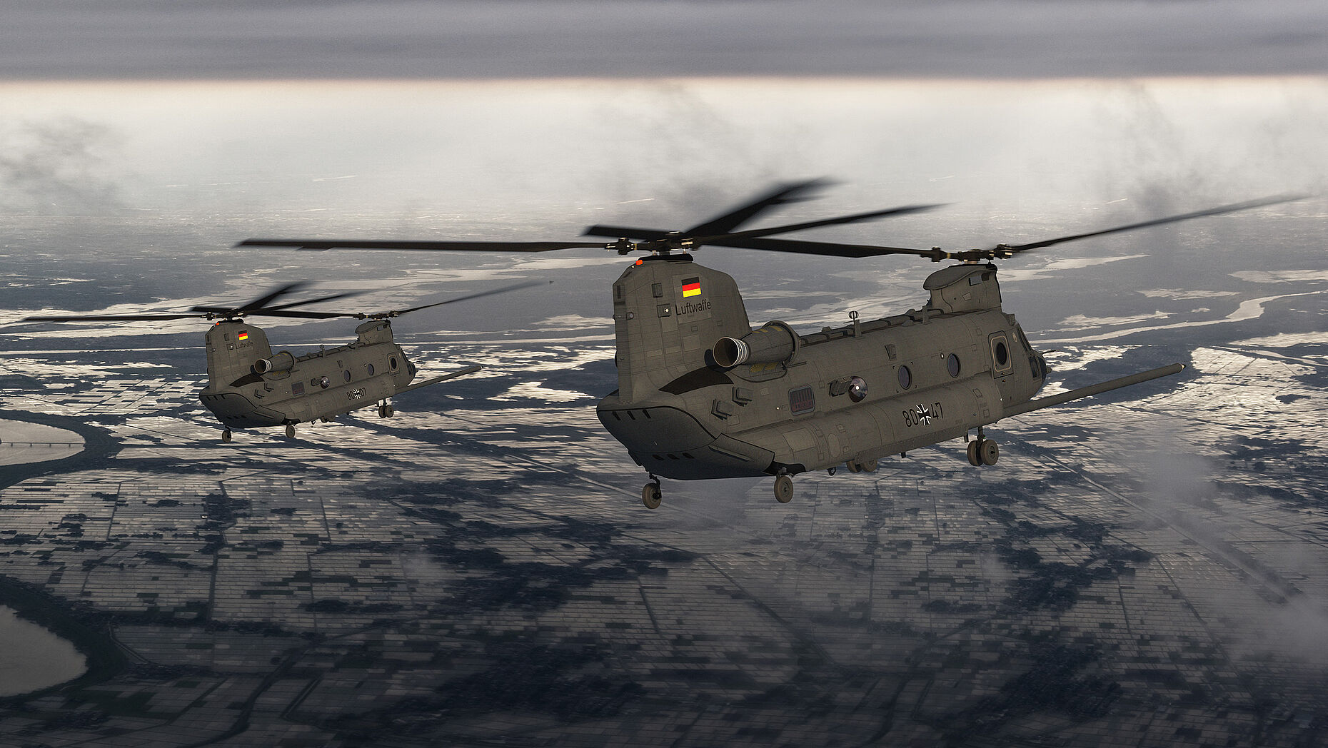So soll der Boeing-Helikopter des Typs CH-47F Chinook aussehen. Zu erkennen ist er an der Bananenform. Grafik: Boeing