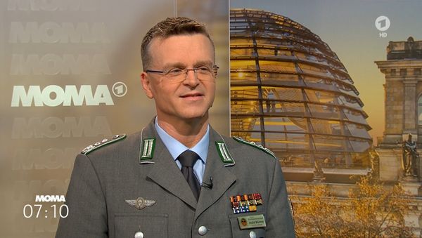 Der Bundesvorsitzende Oberst André Wüstner im ARD Morgenmagazin. Foto: DBwV/Screenshot