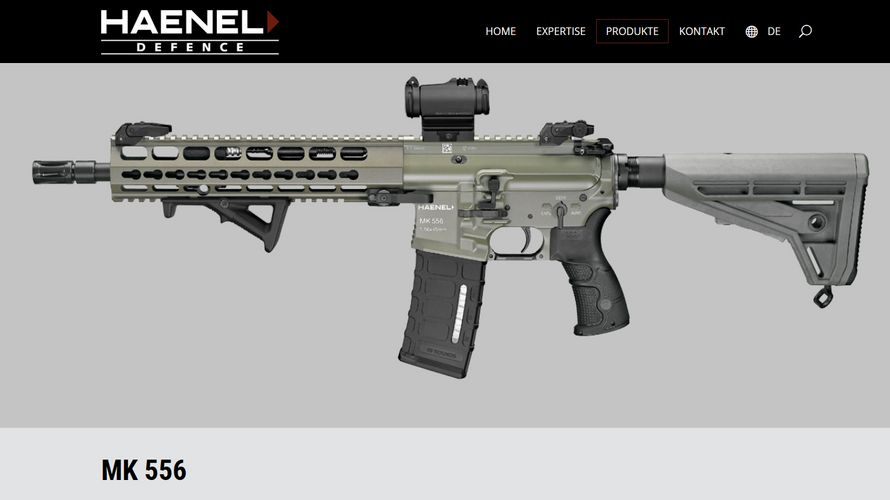 Das Sturmgewehr MK 556 des Thüringer Unternehmens C.G. Haenel soll das HK G36 bei der Bundeswehr ablösen. Foto: Screenshot Website C.G. Haenel