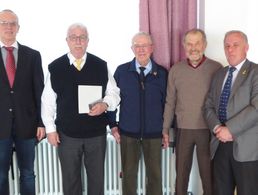 Albrecht Kiesner, Gerhard Louvet, Ernst Huber, Heinz Paschke, Heinz Simon (v.l.) Foto: DBwV/Klaus Mößner