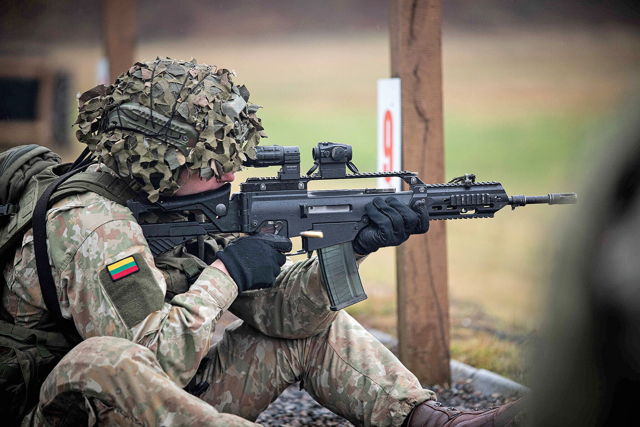 Ein litauischer Infanterist mit einem deutschen Sturmgewehr G36. Foto: Vaidotas Mechanisiertes Infanteriebataillon/Litauische Streitkräfte