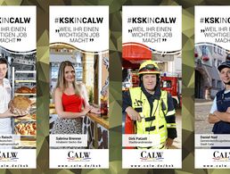 Auf verschiedenenen Plakaten demonstrieren Bürger der Stadt Calw ihre Solidarität mit dem KSK. Fotos: Stadt Calw/Montage: DBwV