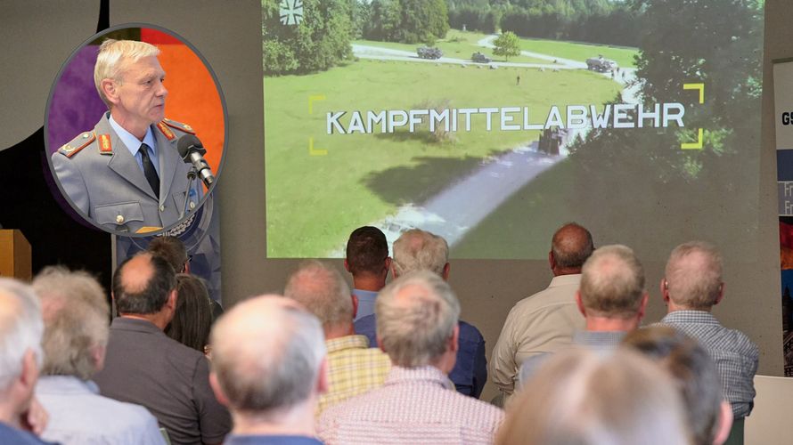 Mit einem Film veranschaulichte Kommandeur Brigadegeneral Uwe A. Becker das breite Fähigkeitsspektrum der Pioniere als Kämpfer an der Seite der Kampftruppe.