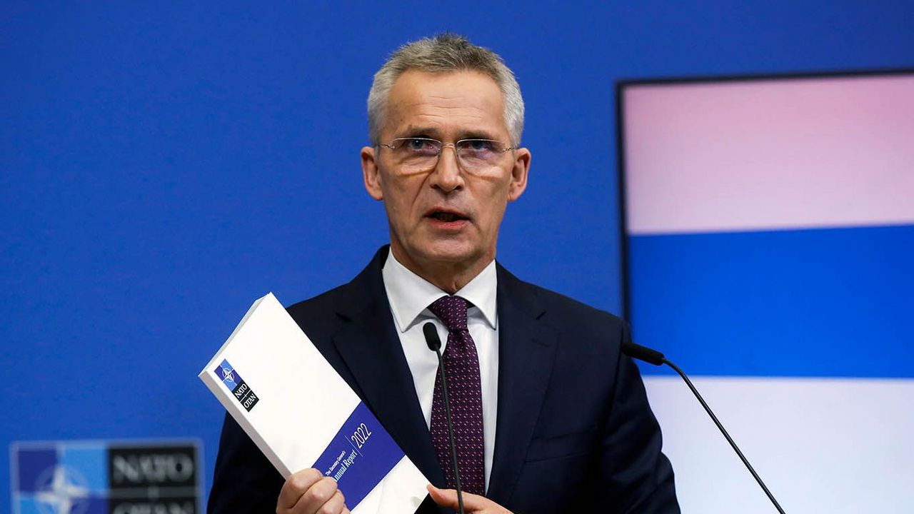 NATO-Generalsekretär Jens Stoltenberg hat jetzt seinen Jahresbericht 2022 vorgestellt. Foto: picture alliance/EPA