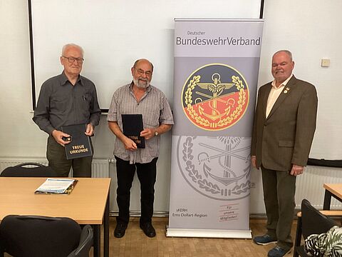 Leonard Müller (von links), Johann-Heinrich Roder und Peter Pfaff. Foto: DBwV