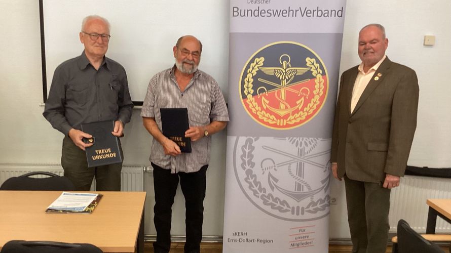 Leonard Müller (von links), Johann-Heinrich Roder und Peter Pfaff. Foto: DBwV