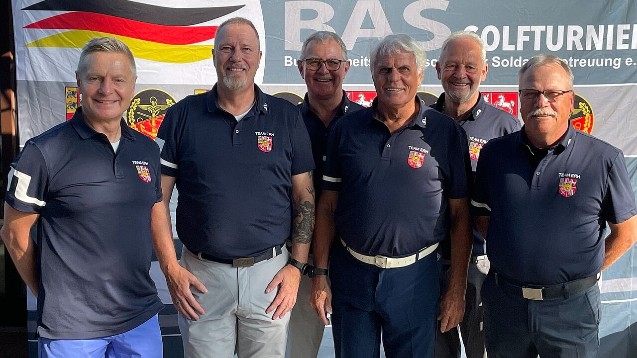 Die Ehemaligen Volker Kranz (von links), Hannes Dreier, Werner Meyer, Hermann Krumsiek, Dieter Meyer und Norbert Icks. Foto: DBwV