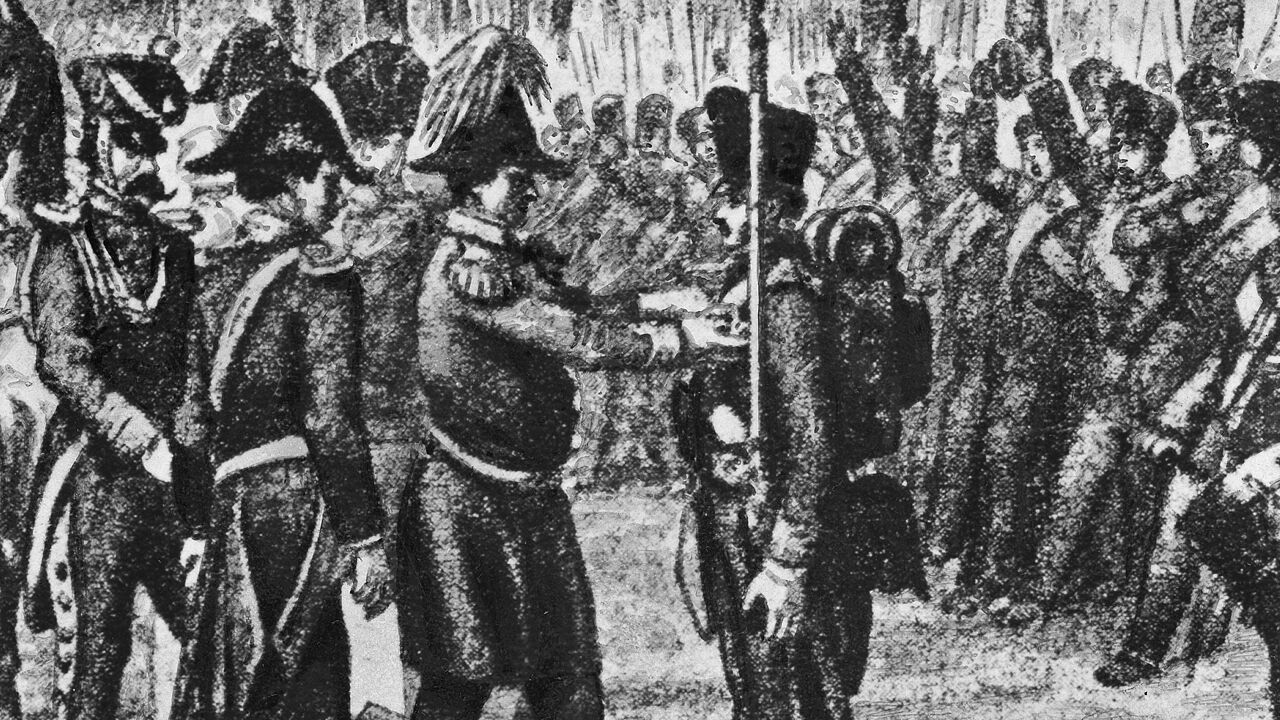 Illustration aus dem 19. Jahrhundert: Friederike Auguste Krüger, Unteroffizier in den Befreiungskriegen, erhält das „Eiserne Kreuz“. Foto: picture alliance/ullstein bild