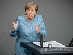 Bundeskanzlerin Angela Merkel im Bundestag.