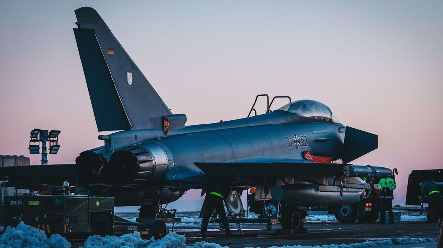 Ein deutscher Eurofighter auf dem rumänischen Luftwaffenstützpunkt Mihaeil Kogalniceanu. Foto: X/@Team_Luftwaffe