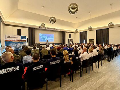 Vortrag in der Aula des Krankenhauses. Foto: DBwV