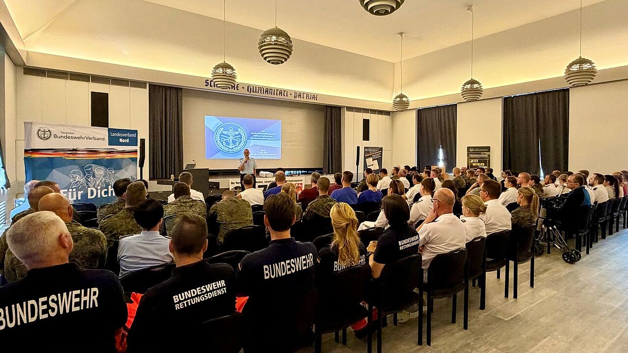 Vortrag in der Aula des Krankenhauses. Foto: DBwV