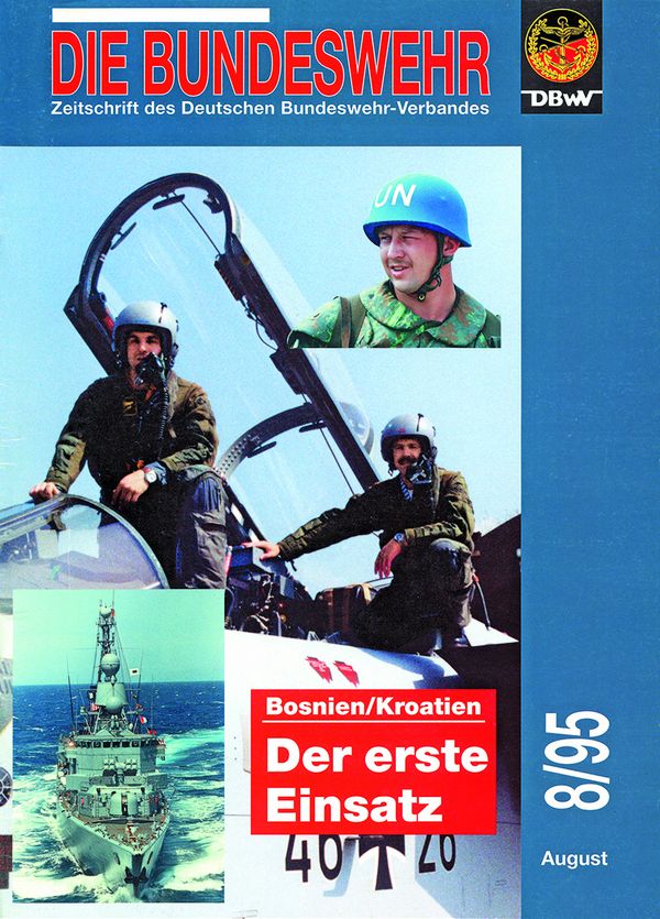 Am 30. Juni 1995 beschließt der Deutsche Bundestag auf Antrag der Bundesregierung den Bosnieneinsatz der Bundeswehr im früheren Jugoslawien. Rund 1 500 Soldaten sollen von Kroatien aus die multinationale Schnelle Eingreiftruppe (Rapid Reaction Force) zum Schutz der UN-Blauhelme unterstützen, u. a. durch Tornado-Kampfflugzeuge und medizinische Versorgung. Erstmals nach dem Zweiten Weltkrieg beteiligen sich deutsche Soldaten an einem bewaffneten Einsatz. Im Juli verlegen 530 Soldaten und Soldatinnen der Bundeswehr nach Split in Kroatien, um ein deutsch-französisches Feldlazarett für UNO-Soldaten einzurichten. Auf dem Titelbild des Verbandsmagazins im August 1995 erscheint zum ersten Mal ein Soldat im Flecktarn-Kampfanzug.