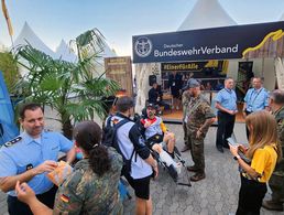 Der DBwV setzt sich seit langem für eine echte Veteranenkultur in Deutschland ein und zeigte natürlich auch bei den Invictus Games in Düsseldorf deutlich Flagge. Foto: DBwV/Bombeke