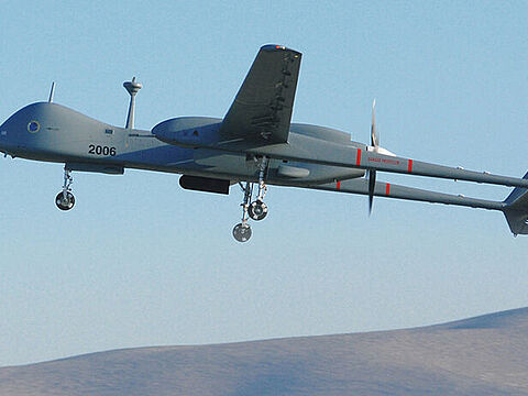 In der aktuellen Debatte geht es um die Bewaffnung  von Drohnen des Typs Heron TP aus israelischer Produktion. Foto: Israel Aircraft Industries
