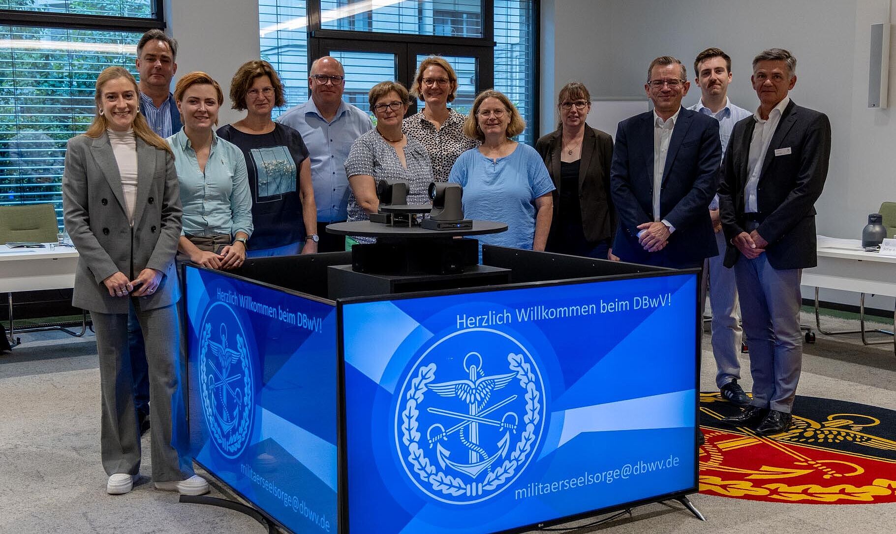 Die neu eingesetzten evangelischen Militärseelsorger waren jetzt beim DBwV zu Gast. Foto: DBwV/Sarina Flachsmeier