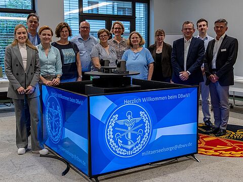Die neu eingesetzten evangelischen Militärseelsorger waren jetzt beim DBwV zu Gast. Foto: DBwV/Sarina Flachsmeier