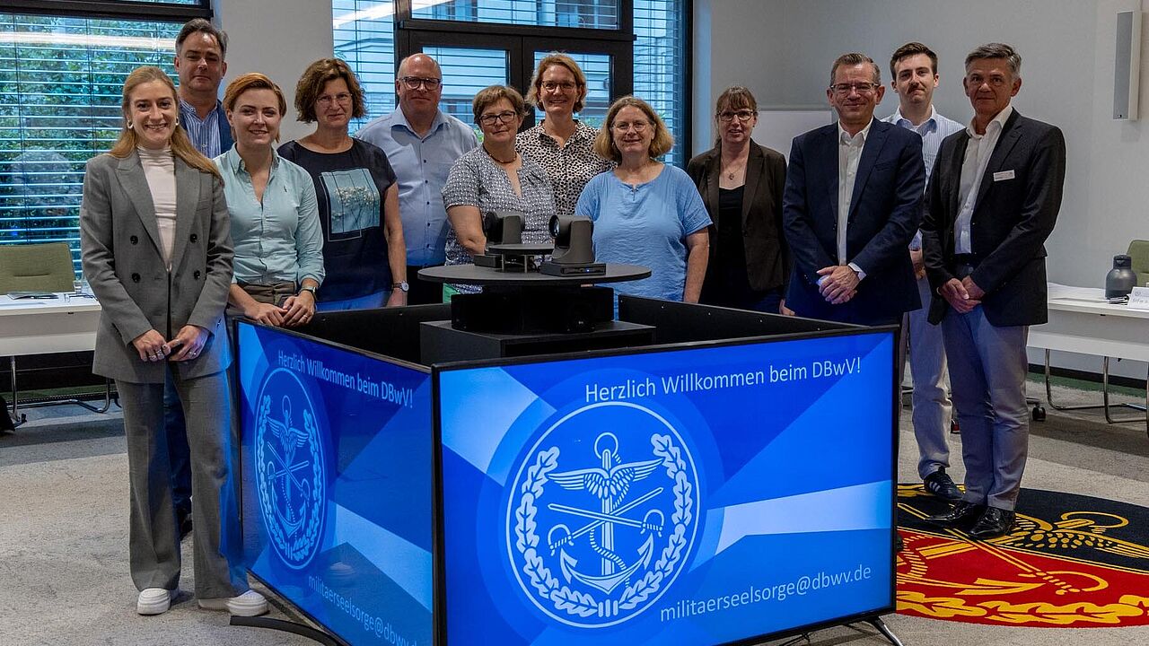 Die neu eingesetzten evangelischen Militärseelsorger waren jetzt beim DBwV zu Gast. Foto: DBwV/Sarina Flachsmeier