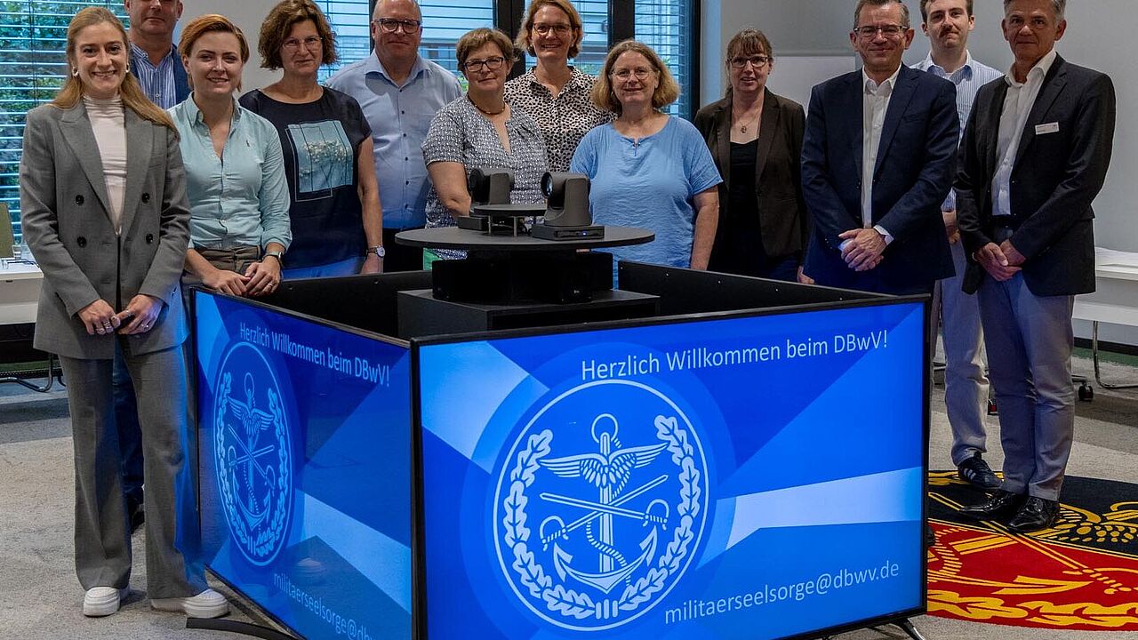 Die neu eingesetzten evangelischen Militärseelsorger waren jetzt beim DBwV zu Gast. Foto: DBwV/Sarina Flachsmeier