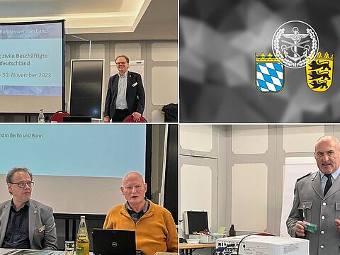 Tagungsleiter RAI Alexander Träsch (untere Reihe v.l.) hatte mit Klaus-Hermann Scharf aus dem Bundesvorstand und Landesvorsitzenden Oberstleutnant a.D. Josef Rauch kompetente Unterstützung vor Ort. Foto: Träsch 