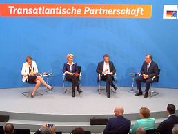 Diskussion: Deutschland und die USA – Partnerschaft mit Geschichte und Zukunft. Quelle: Screenshot CDU.TV