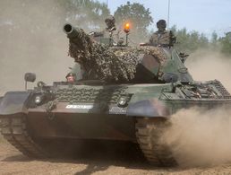 Kampfpanzer Leopard 1A5 bei der dynamischen Vorführung am Tag der Bundeswehr 2019 in Dillingen an der Donau. Foto: Bundeswehr/Jonas Weber