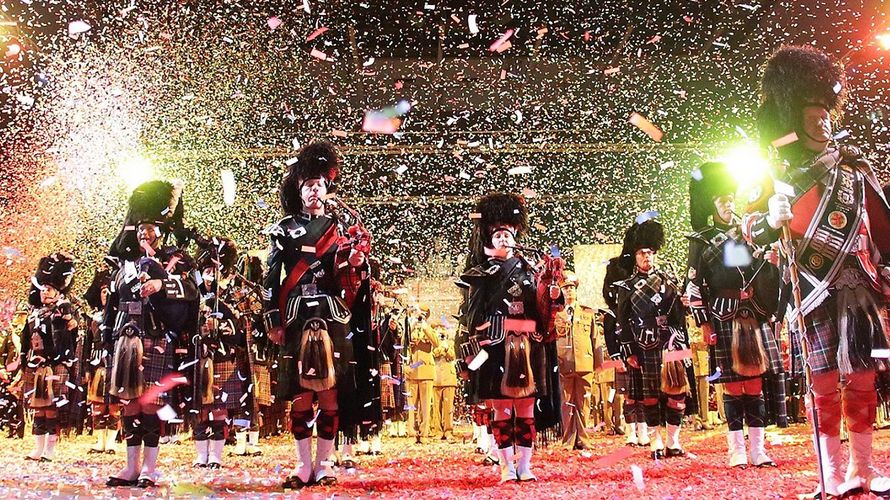 Großes Finale: Ein Höhepunkt wird das Finale der Show sein, an der allein schon 120 Pipes & Drums aus fünf Ländern mitwirken. Foto: Berlin Tattoo