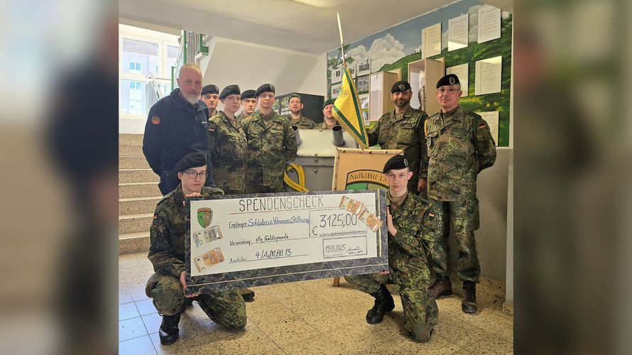 3.125 Euro sammelte die 4./Aufklärungsbataillon 13 im ersten Quartal 2025 für die Soldaten- und Veteranenstiftung (SVS). Foto: DBwV