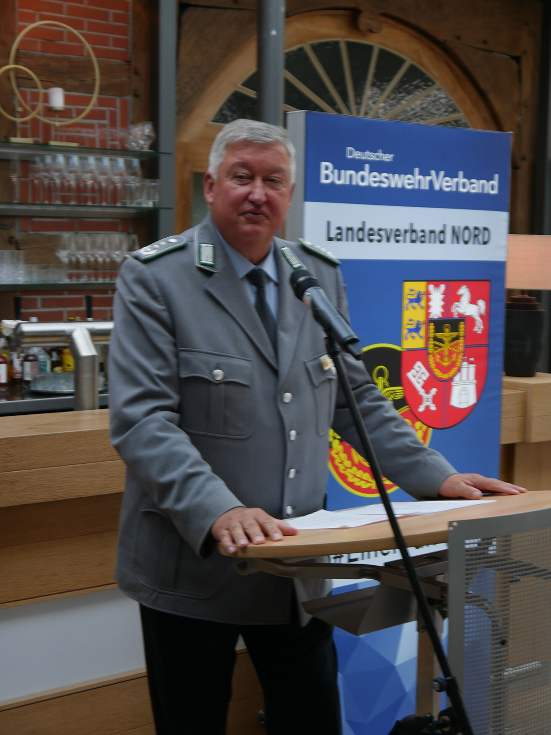 Oberst Thomas Behr erinnerte auch an die Gründung des DBwV. Foto: LV Nord