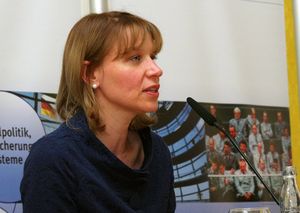 Irina Haesler vom Deutschen Reederverband plädierte für einen freien Seehandel Foto: DBwV/Henning