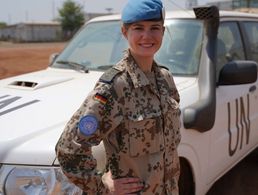 Hauptmann Anna-Carina Endres ist derzeit als Militärbeobachterin bei der UN-Mission im Südsudan (United Nations Mission in South Sudan, UNMISS) eingesetzt. Foto: UN/Suwit Kauyhomrtn