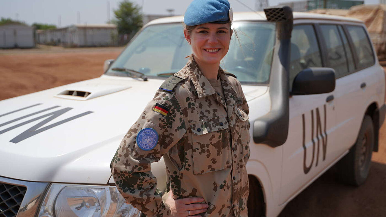 Hauptmann Anna-Carina Endres ist derzeit als Militärbeobachterin bei der UN-Mission im Südsudan (United Nations Mission in South Sudan, UNMISS) eingesetzt. Foto: UN/Suwit Kauyhomrtn